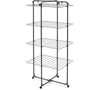 Étendoir à linge tour - SWAPY - 30 m d'espace de séchage - Pliable - Roulette - 163x76x126 cm - Noir mat