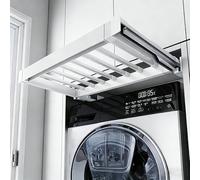Étendoir à pantalons coulissant gain de place pour placard et machine à laver, étendoir multifonctionnel dissimulé, largeur réglable de 81 à 86 cm, profondeur de 56 cm, idéal pour ranger les