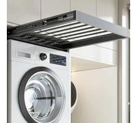 Étendoir à pantalons extensible et coulissant, à placer au-dessus du lave-linge, étendoir multifonctionnel en alliage d'aluminium, taille ajustable de 66 à 71 cm pour un gain de place optima