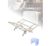 Étendoir à vêtements pliant for chauffage à l'huile, étendoir à radiateur rempli d'huile, largeur de clip réglable, avec humidificateur autonome(Silver,50cm/20in)