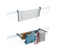 Étendoir balcon pliable et inclinable aluminium résistant - antracite - 118x63x8 cm DUO