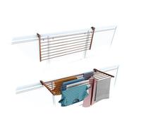 Étendoir balcon pliable et inclinable aluminium résistant - corten - 118x63x8 cm DUO