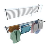 Étendoir balcon pliable et inclinable anti-rouille - antracite - 162x63x8 cm DUO