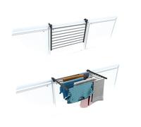 Étendoir balcon pliable et inclinable anti-rouille - antracite - 82x63x8 cm DUO