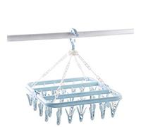 Etendoir Chaussette,Plastique Étendoir à Linge avec 30 Crochets Coupe-Vent,Cintre Pliant Style Moderne, pour Chaussettes, Sous-Vêtements, Inserts de Chaussures, Etc