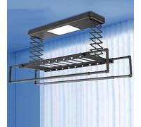 Étendoir électrique réglable au plafond avec télécommande, design peu encombrant pour un séchage efficace des vêtements