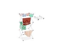 Etendoir lessive, pliable, extensible, 11 tiges, séchoir tour peu encombrant, métal, blanc