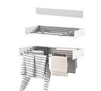 Étendoir mural escamotable Wasophoogte® - 80 cm - 4 m de longueur de séchage - Blanc