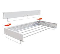 Étendoir mural extensible pliable portée 30 kg extensible 100 cm peu encombrant, design compact mince, blanc