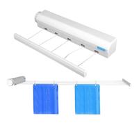 Etendoir Mural Extensible sechoir Linge Mural avec 5 Fils de 3 75 mètres etendoir a Linge pour intérieur et extérieur
