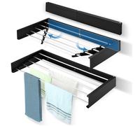 Étendoir Mural - Fixation Murale - Rétractable - Étendoir à Linge Pliable pour l'intérieur ou l'extérieur - Économie d'espace,100