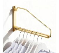 Étendoir Mural Pliable, NEWRAIN Support de Séchage Pliable Crochet Cintre pour Balcon, Salle Bains, Chambre, Coucher de Blanchisserie (Or)