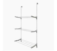 Rayen | Étendoir Pliable pour Portes et Murs | Barres XXL | Surface de séchage de 8 mètres carrés | Multifonctionnel | Blanc et Gris | 62.5 x 32.7 x 124 cm