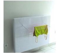 MSV Étendoir à linge pour radiateur pliable 2,5 m 52×24 cm acier blanc pour balcon