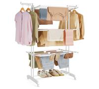 Étendoir -SONGMICS - Étendoir à Linge - 63,5 x 128 x 173 cm, Blanc Nuage