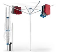 ETENDOIR - TECTAKE - Étendoir à linge Pivotable et réglable en hauteur Poignées pliables - Gris