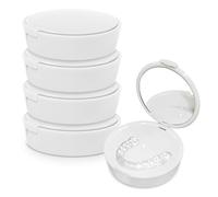 Etenpo Lot de 4 étuis de retenue avec miroir pour protège-dents avec trous d'aération pour l'organisation de la salle de bain et les voyages (blanc)