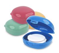 Etenpo Lot de 4 supports ronds de voyage en coton pour élastiques à cheveux, plusieurs couleurs, support de voyage, convient pour démaquiller, boules de coton, organisateur pour la collecte de petits