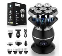 ETENTOUS Rasoir Tête Chauve Homme 7D Magnétique - L'Art Français du Rasage Ultime Rasoir Électrique Homme- Recargable Tondeuse Crane Chauve avec Écran LED- Humide/Sec Étanche IPX7 pour Hommes Chauves.