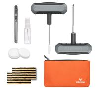 ETENWOLF Kit de Réparation Pneu Crevaison 16 Pièces avec Mèches, Kit Réparation Pneu Voiture Robust pour Auto, Moto, VTT, Camion, Tracteur