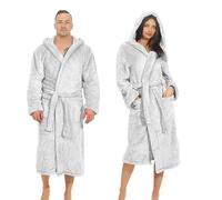 ETÉREA® Bademantel Damen & Herren flauschig aus Kuschelfleece [MIT Kapuze] - Sauna Bademantel Mustique - Bathrobe Women - Saunamantel Unisex flauschig, weich & trocknet Schnell - Weiss Größe S
