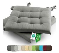 etérea Coussin de Chaise de Jardin 40x40 chaises Exterieur Galette de Chaise Coussins intérieur 2 Pièces de Coussins 40 x 40 cm Gris