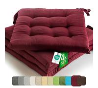 etérea Coussin de Chaise de Jardin 40x40 chaises Exterieur Galette de Chaise Coussins intérieur 4 Pièces de Coussins 40 x 40 cm Bordeaux