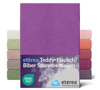 etérea Drap-Housse Teddy Moelleux 140x200cm - 160x200 Oekotex Made in Green - 80% Coton 20% Polyester, Drap Housse Moelleux jusqu'à 25 cm de Haut - Drap de lit 140x200-160x200 cm Prune