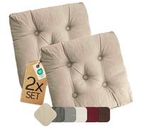 etérea Himmlische Qualität Lot de 2 Coussins d’Assise Heidi 42x42 cm - 8 cm d’épaisseur - Taupe - Coussins de Chaise et de Sol pour intérieur et extérieur, Cuisine, Salle à Manger, Jardin