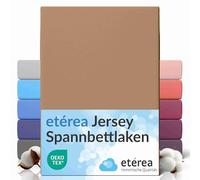 etérea Jersey Drap Housse 100x200-120x200 cm Stuc Epaisseur 15-25 cm - 100% Coton - Oekotex Drap-Housse Matelas Lit Housse de Couette - draps-de-lit 100x200cm - 120x200cm Brun
