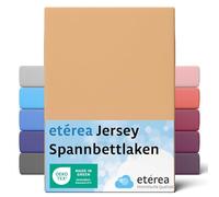 etérea Jersey Drap Housse 80x160-80x180 cm Sable Epaisseur 15-20 cm - 100% Coton - Oekotex Drap-Housse Matelas Lit Housse de Couette - draps-de-lit 80x160cm - 80x180cm Beige