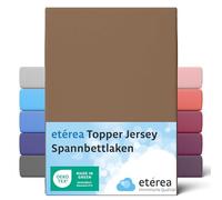 etérea Jersey Topper Drap Housse 90x200-100x200 cm Stuc Epaisseur 5-10 cm - 100% Coton - Oekotex Drap-Housse Matelas Lit Housse de Couette - draps-de-lit 90x200cm - 100x200cm Brun