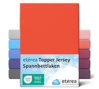 etérea Jersey Topper Drap Housse 90x200-100x200 cm Terracota Epaisseur 5-10 cm - 100% Coton - Oekotex Drap-Housse Matelas Lit Housse de Couette - draps-de-lit 90x200cm - 100x200cm Orange