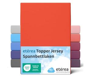 etérea Jersey Topper Drap Housse 90x200-100x200 cm Terracota Epaisseur 5-10 cm - 100% Coton - Oekotex Drap-Housse Matelas Lit Housse de Couette - draps-de-lit 90x200cm - 100x200cm Orange
