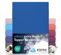 etérea Premium Topper Drap Housse 180x200-200x220 cm Bleu Epaisseur 5-10 cm - 100% Coton - Oekotex Drap-Housse Matelas Lit Housse de Couette - draps-de-lit 180x200cm - 200x220cm Blue