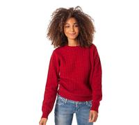 ETERKNITY Pull Femme Laine Col Rond en Huit, rouge, L