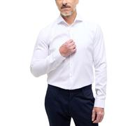 Eterna Chemise à Manches Longues en sergé Blanc uni, 44 Homme