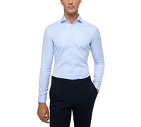 Eterna Chemise à Manches Longues en sergé Bleu Clair uni, 42 Homme