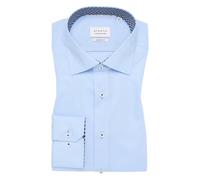 ETERNA Chemise à manches longues pour homme | Coupe moderne | Couleur unie | Infroissable | Popeline | 100 % coton, bleu clair, 42