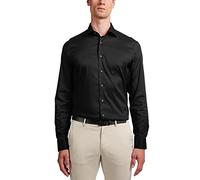 Eterna Chemise à Manches Longues Slim fit Performance Stretch Noir uni, 38 Homme