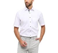 Eterna Chemise à Manches mi-Longues Confortable Pinpoint Blanc uni, 42 Homme