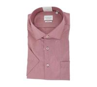ETERNA Chemise pour homme Comfort Fit Rouge Blanc à motifs - 100 % coton - Manches courtes - Chemise d'affaires et loisirs - 50