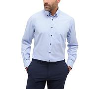 ETERNA Male Chemise à Carreaux Comfort FIT 42_H_1/1, 1/1, Bleu Clair