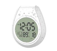 EternaHora Horloge de Douche Étanche, Horloge de Salle de Bain avec Température et Minuteur de Douche, Petite Horloge Murale Numérique à Piles avec Ventouse et Trou de Suspension pour la Cuisine