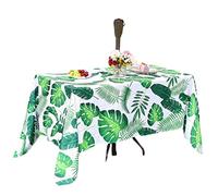 Eternal Beauty Nappe rectangulaire en forme de feuille de palmier pour intérieur et extérieur - Résistante aux éclaboussures avec trou de parasol et fermeture éclair - Pour terrasse, jardin, fête et