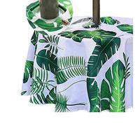 Eternal Beauty Nappe ronde anti-éclaboussures avec trou de parasol et fermeture éclair pour terrasse, jardin, fête et barbecue - 152,4 cm