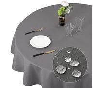 Eternal Beauty Nappe ronde de 150 cm infroissable, résistante à l'eau et lavable en machine pour maison, salle à manger, fête, restaurant (gris anthracite, 150 cm)