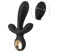 Eternal - gode triple vibrant gonflable - silicone noir