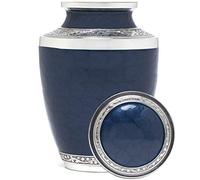 Eternal Harmony Urne funéraire pour Cendres funéraires humaines aux Finitions élégantes pour Honorer et rappeler Votre Bien-aimé (confectionnée à la Main avec Soin) Paix Bleu
