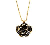Eternal Rose Collier éternel en or 24 carats avec pendentif rose éternelle, 2.2cm, Or, Pas de pierre précieuse